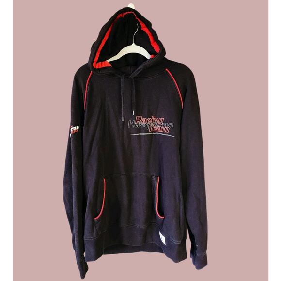 Husqvarna Racing Team Fleece Hoodie Sz XL Black Red Pullover Motor cross Moto - Picture 9 of 9